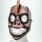 Demented Piggy Bank - Genuine Leather Mask - Real Copper Penny - Handmade Full Face Cover for Halloween or Performance Costume by Rockwell Masks