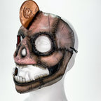 Demented Piggy Bank - Genuine Leather Mask - Real Copper Penny - Handmade Full Face Cover for Halloween or Performance Costume by Rockwell Masks