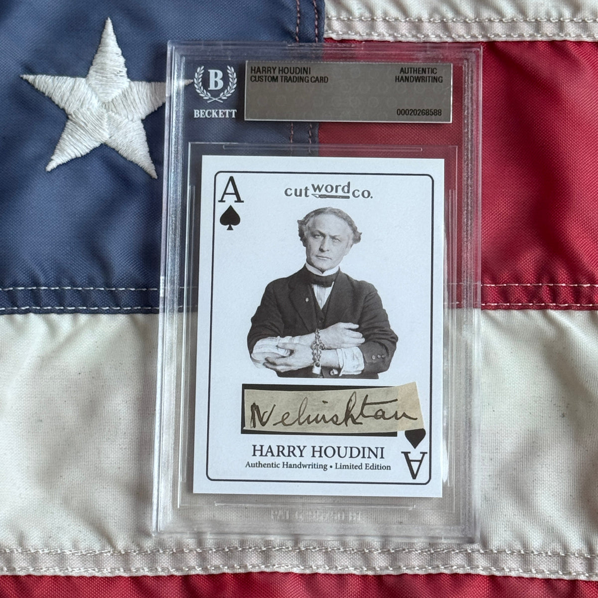 Harry Houdini Handwritten Word Cut from a Autograph Letter Signed Beckett BAS