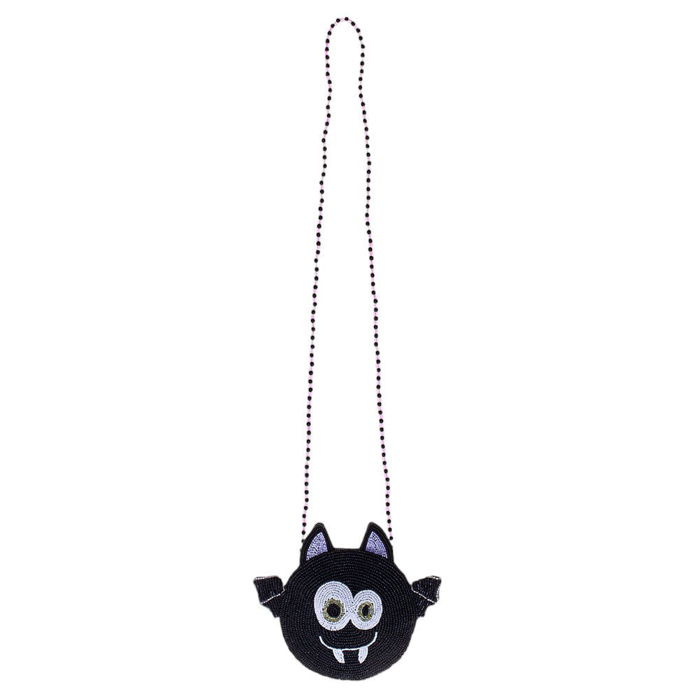 Halloween Bat Beaded Mini Crossbody Bag by Madeline Love