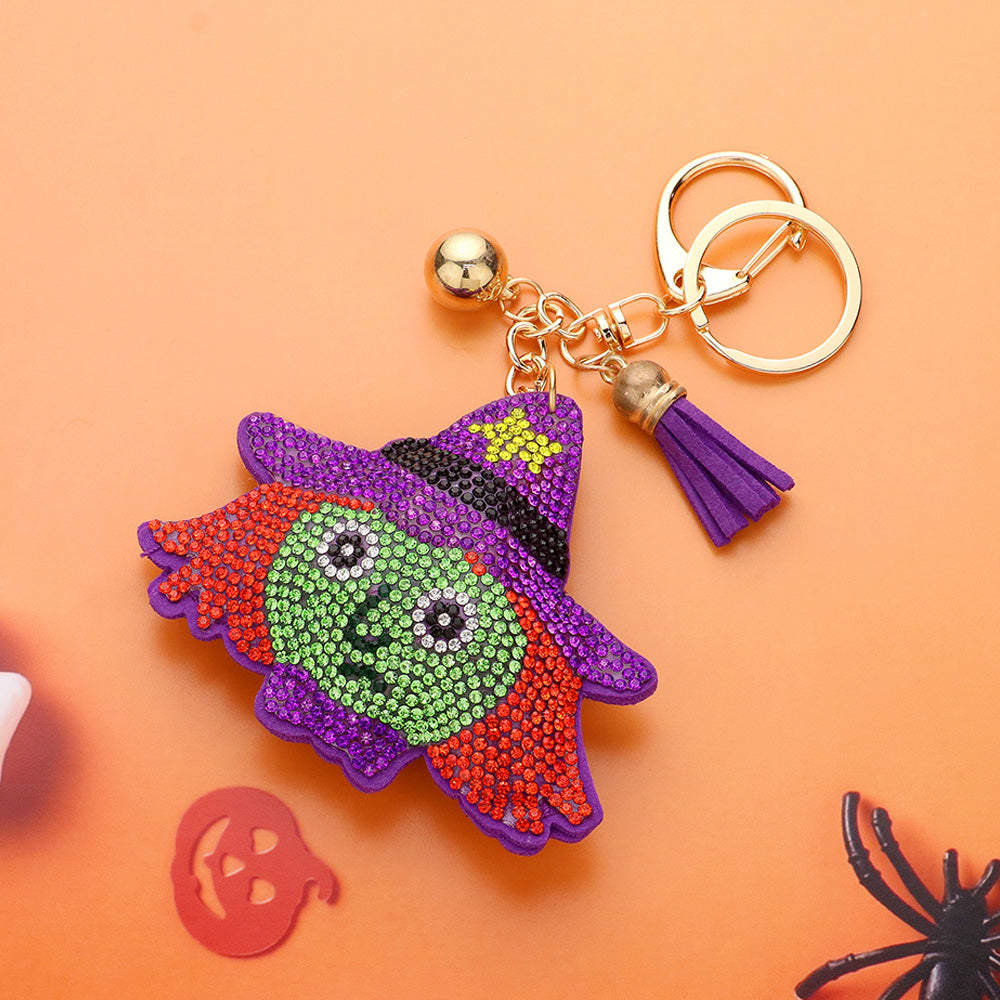 Bling Halloween Witch Keychain Bag Charm by Madeline Love