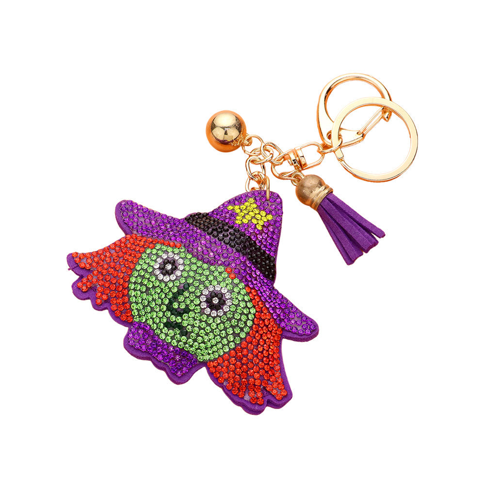 Bling Halloween Witch Keychain Bag Charm by Madeline Love