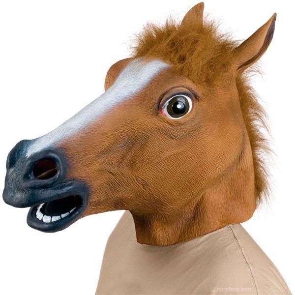 Deluxe Quality Latex Horse Mask with Hair by HalloweenStore.com