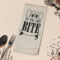 GOOD TO THE LAST BITE Halloween Message Kitchen Towel by Madeline Love