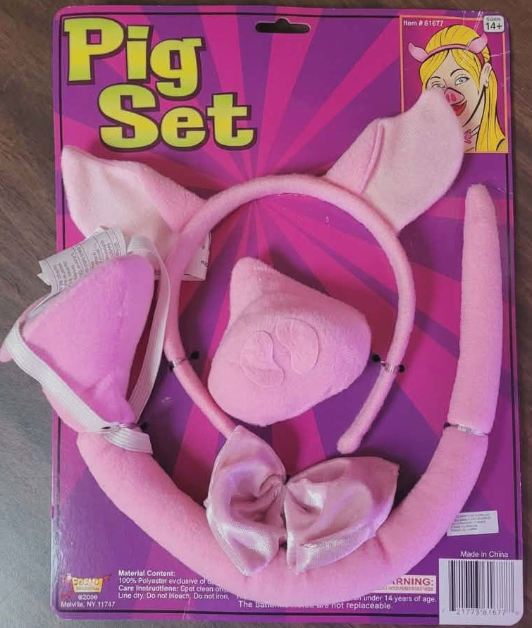 Pig Set Nose Headband Tail and Bowtie by HalloweenStore.com