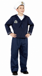 Navy Uniform Military Soldier Sailor Child Costume Med 7-10 by HalloweenStore.com