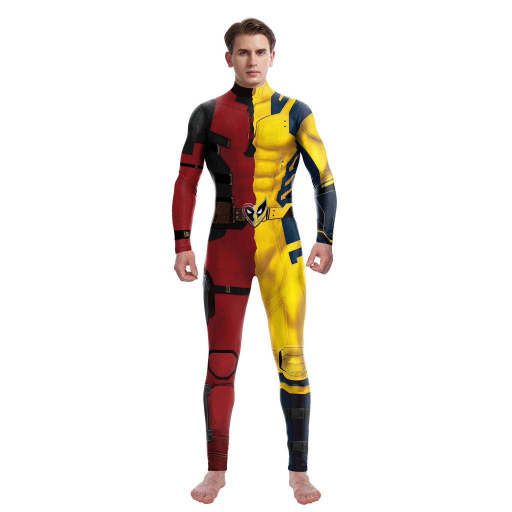 onepiece Halloween movie cos suit Deadpool 3 Wolverine costume playing suit printed jumpsuit by SHOMICOBOUTIQUE