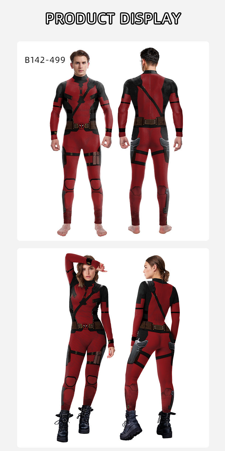 onepiece Halloween movie cos suit Deadpool 3 Wolverine costume playing suit printed jumpsuit by SHOMICOBOUTIQUE