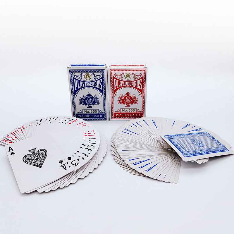 New 54 pieces/set  Grey Core Paper Poker King Deck Playing Cards Magic Tool Party Table Game Red Blue