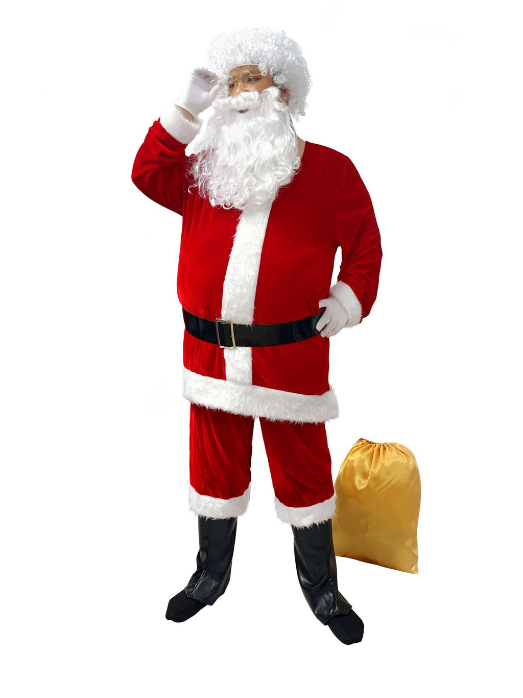 M-4XL Santa Claus Costume for Men Santa Suit Adults Mens Deluxe Professional Christmas Clause Outfit Xmas Cosplay Party Supplies - Big Tim's Magic Emporium