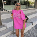 Women's Pink Barbie Print Oversized T-Shirt