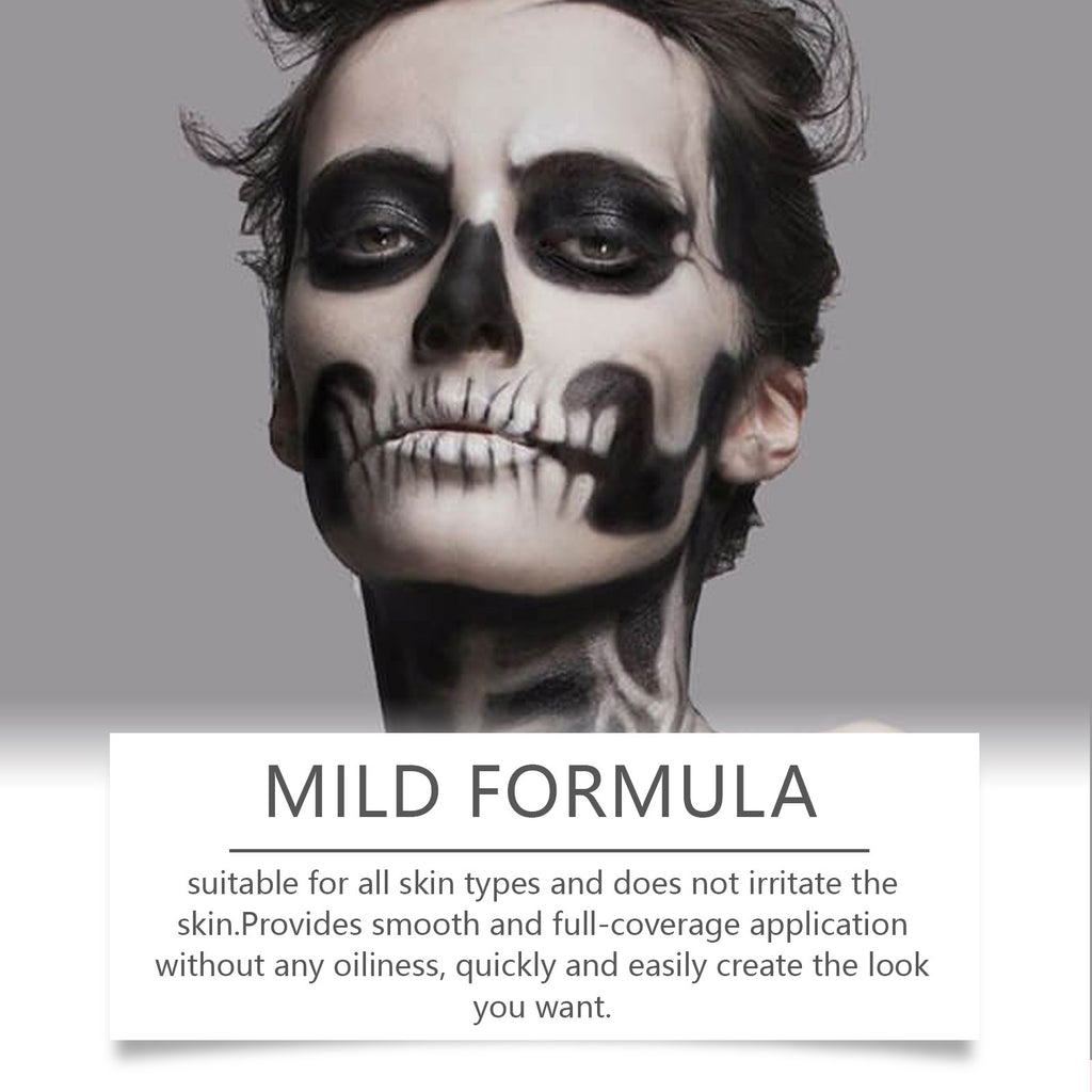 Halloween Black and White Foundation Paint Cream Concealer Easily Cover Skin Tone Clown Makeup Effect Cosplay Lasting Cosmetics - Big Tim's Magic Emporium