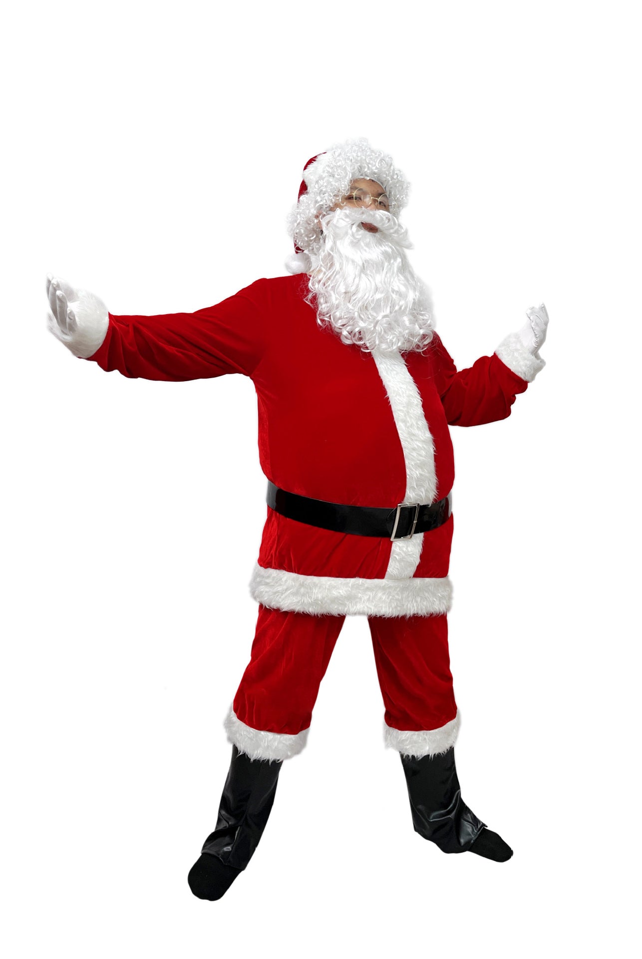 M-4XL Santa Claus Costume for Men Santa Suit Adults Mens Deluxe Professional Christmas Clause Outfit Xmas Cosplay Party Supplies - Big Tim's Magic Emporium