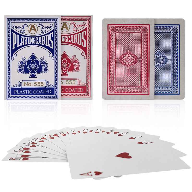 New 54 pieces/set  Grey Core Paper Poker King Deck Playing Cards Magic Tool Party Table Game Red Blue