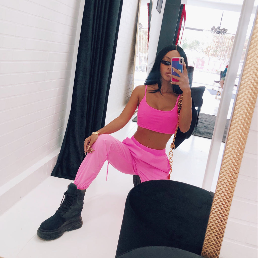 Pink Vest and Cargo Jogger Pants, Separate Options