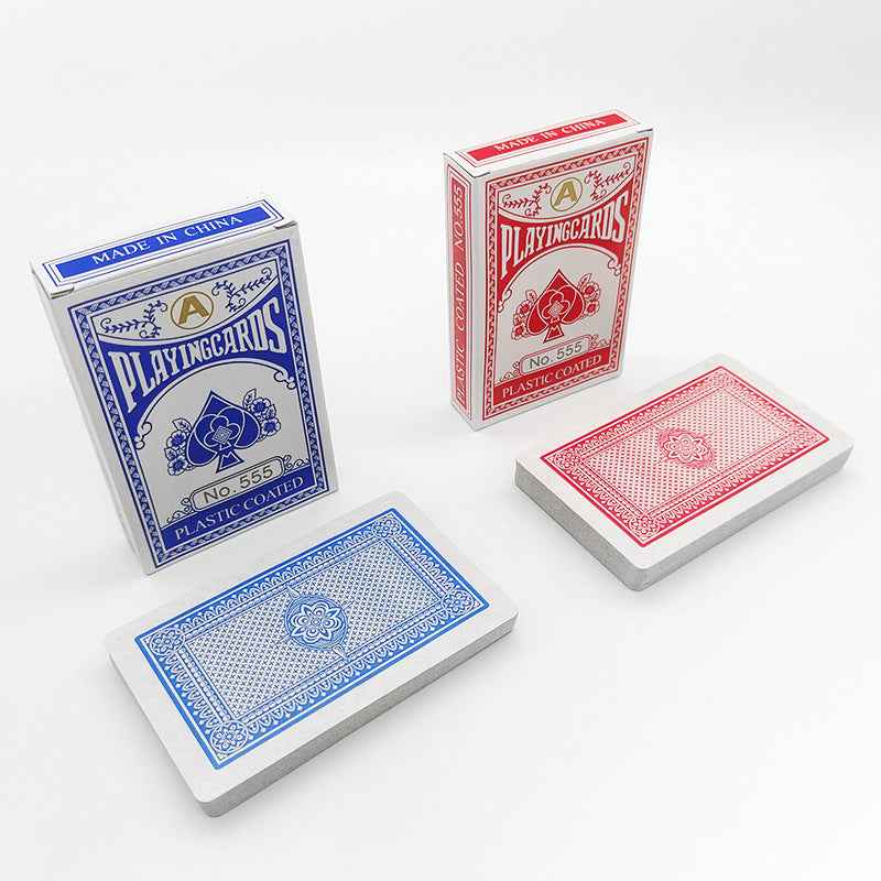 New 54 pieces/set  Grey Core Paper Poker King Deck Playing Cards Magic Tool Party Table Game Red Blue