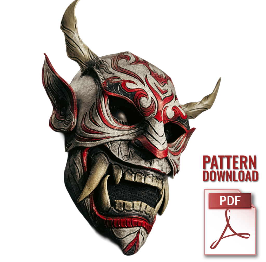Leather Oni Mask Printable Pattern by Rockwell Masks
