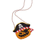 Halloween Pirate Pumpkin Beaded Mini Crossbody Bag by Madeline Love