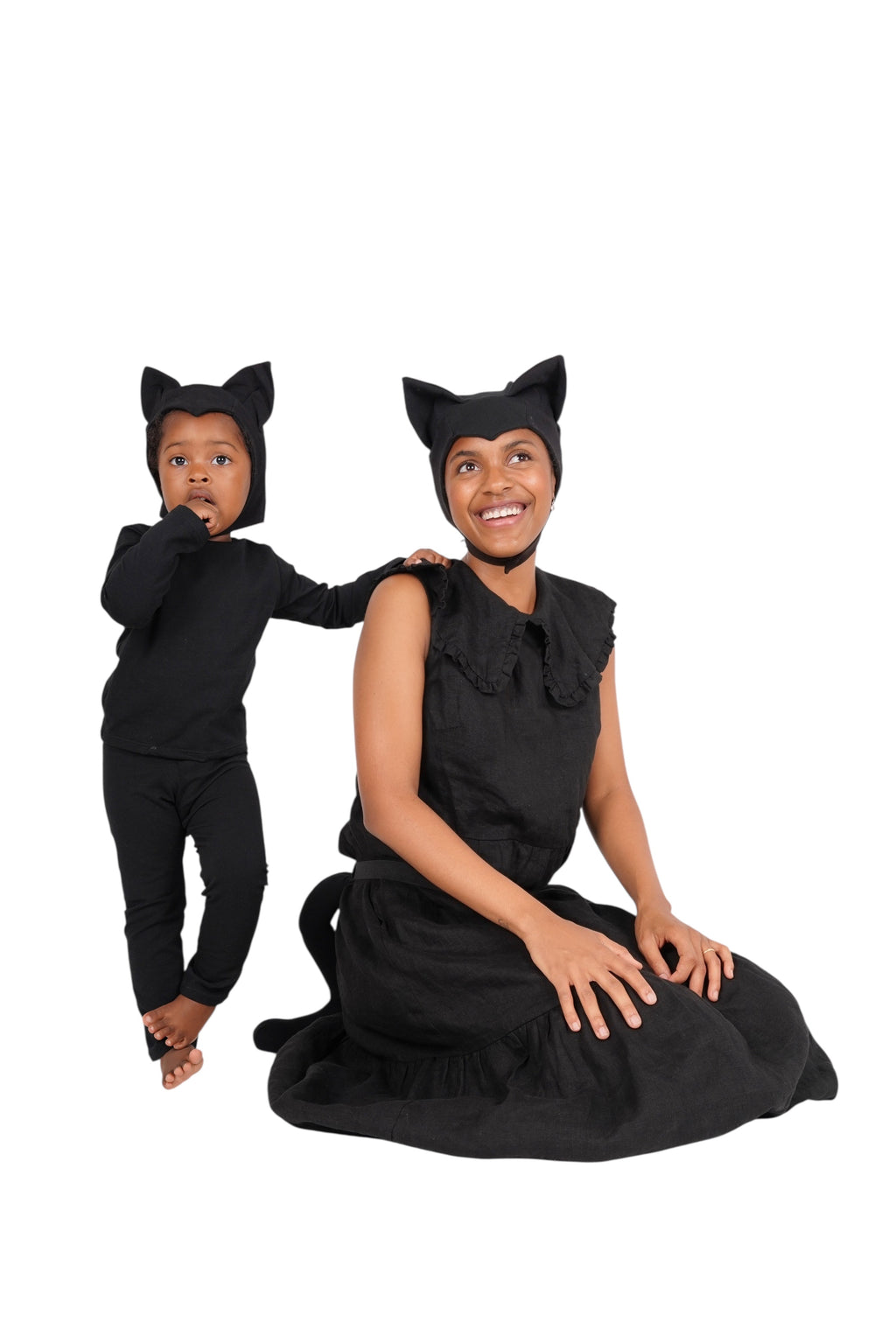 Adult Black Cat Hat & Tail Set, Halloween Costume by Band of the Wild