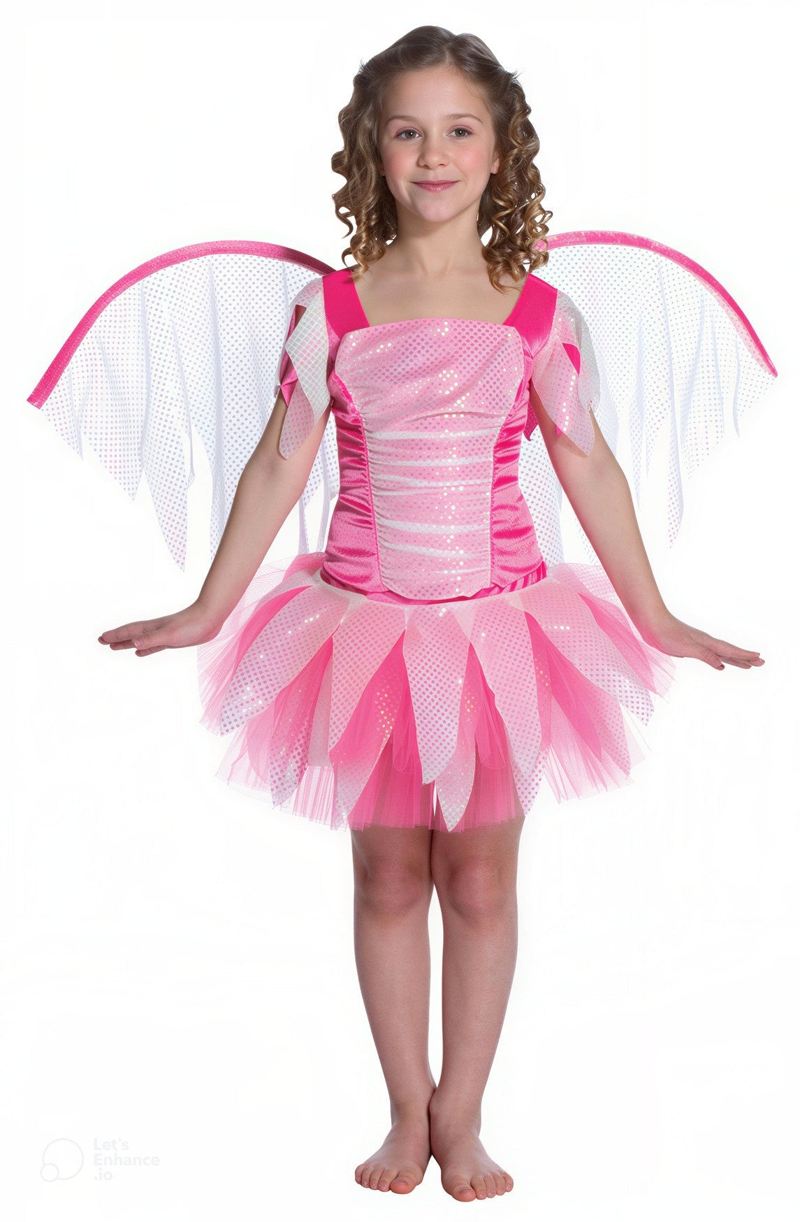Pink Fantasy Fairy Child Costume with Wings Size Medium 7-10 by HalloweenStore.com