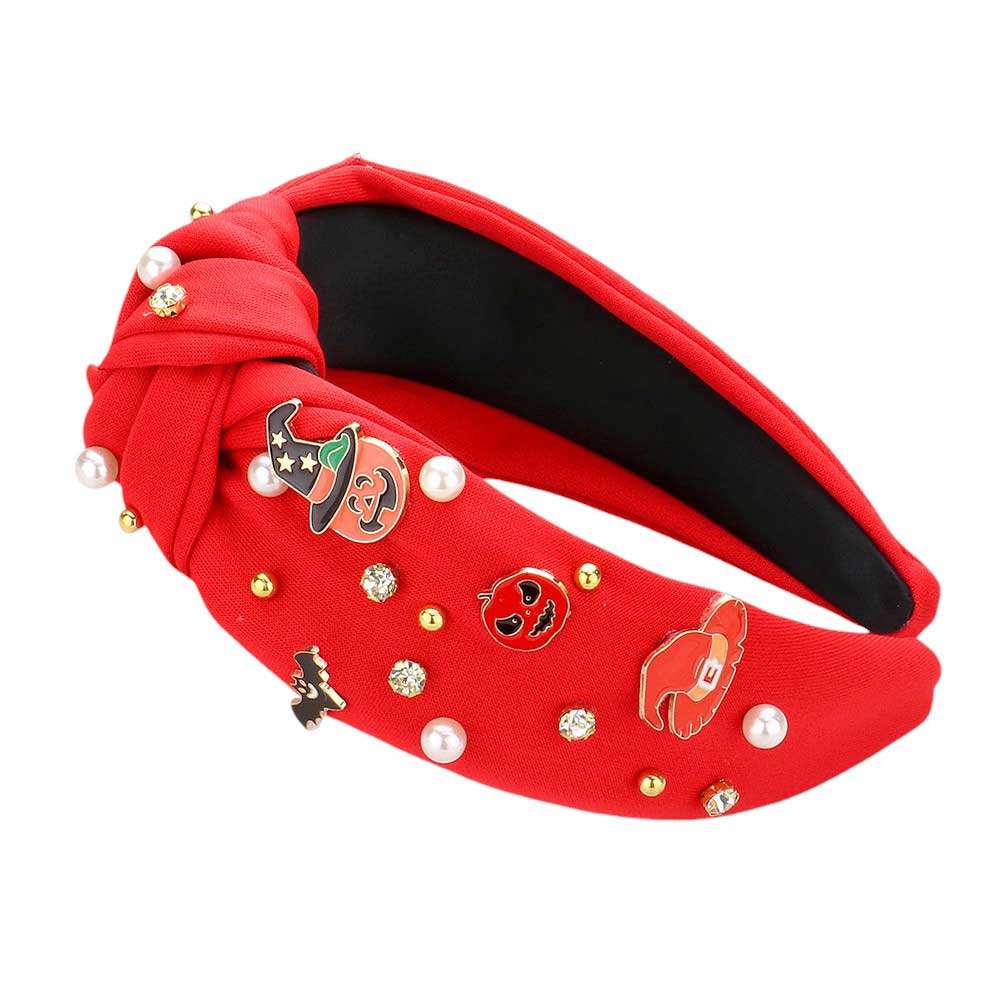 Enamel Halloween Charm Stone Cluster Embellished Headband by Madeline Love