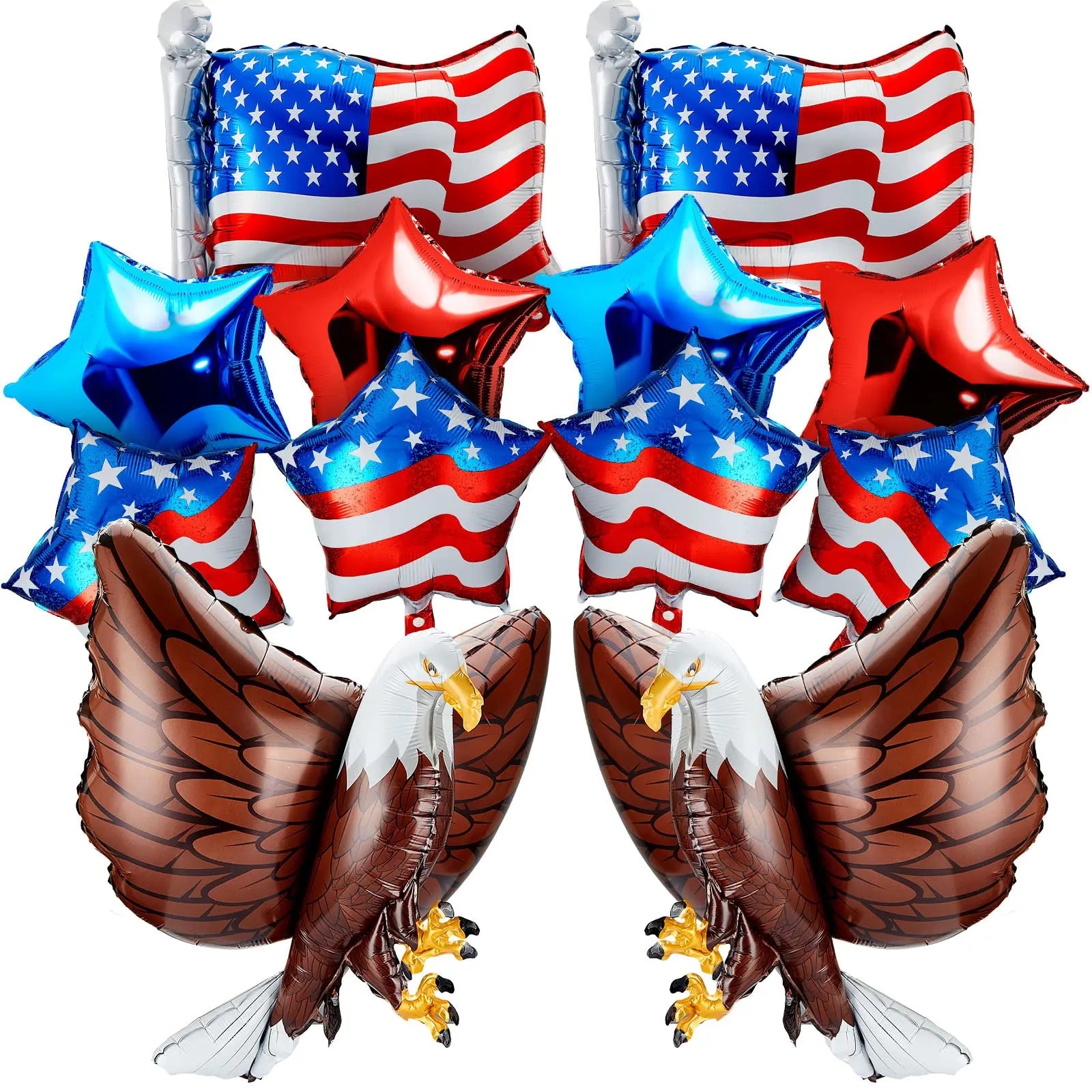 American Flag Balloons Set Independence Day Foil Balloons For USA Theme Party Decoration 4th Of July Patriotic Balloons
