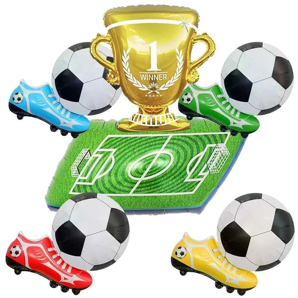 Soccer Party Decoration Balloons Soccer Balls Football Sneakers Trophy Foil Balloons for Birthday Sports Theme Party Supplies