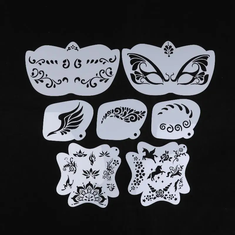 Face Paint Stencils Professional Body Art Paint Stencils Reusable For Adults Kids Easily Use Templates For Parties Makeup Tools