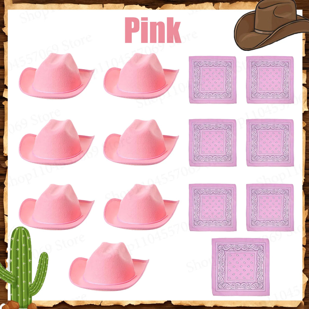 6-48Set Kids Western Cowboy Hats with Bandanas Cowboy Party Hats for Birthday Party Cosplay Costume Party Western Party Favors - Big Tim's Magic Emporium