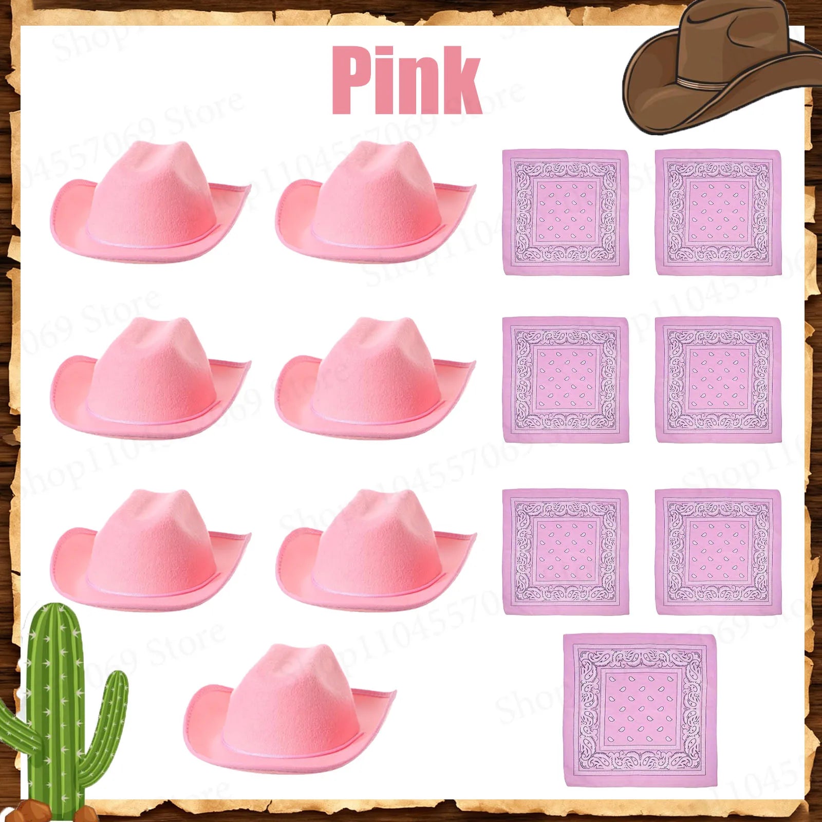 6-48Set Kids Western Cowboy Hats with Bandanas Cowboy Party Hats for Birthday Party Cosplay Costume Party Western Party Favors - Big Tim's Magic Emporium