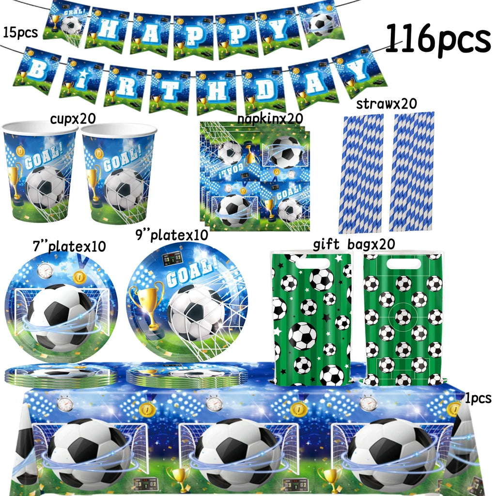 Football Party Stuff Soccer Party Tableware Tablecloth Napkin Cup Plate Soccer Party Backdrop Baby Shower Football Party Favors - Big Tim's Magic Emporium