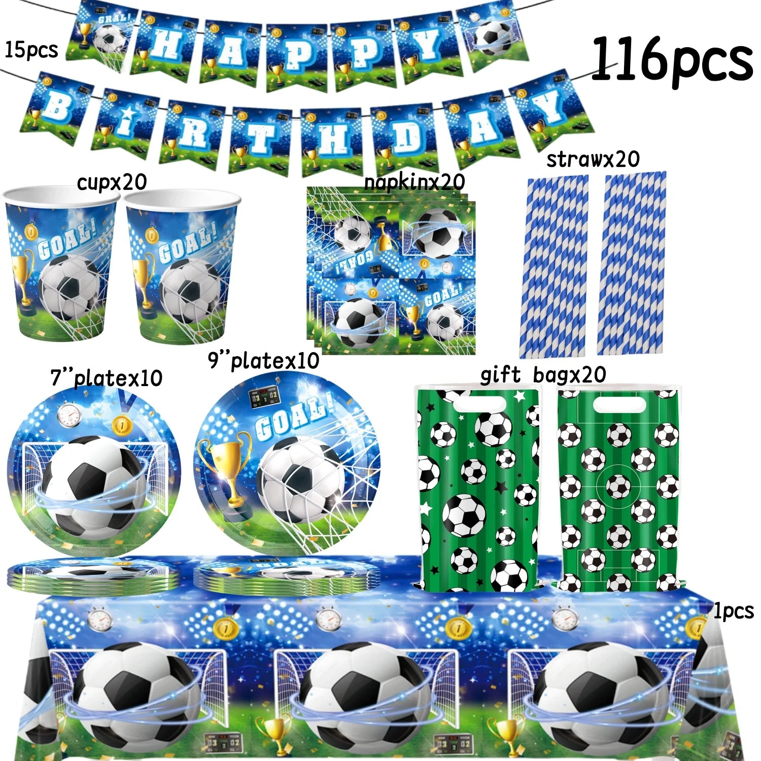 Football Party Stuff Soccer Party Tableware Tablecloth Napkin Cup Plate Soccer Party Backdrop Baby Shower Football Party Favors - Big Tim's Magic Emporium