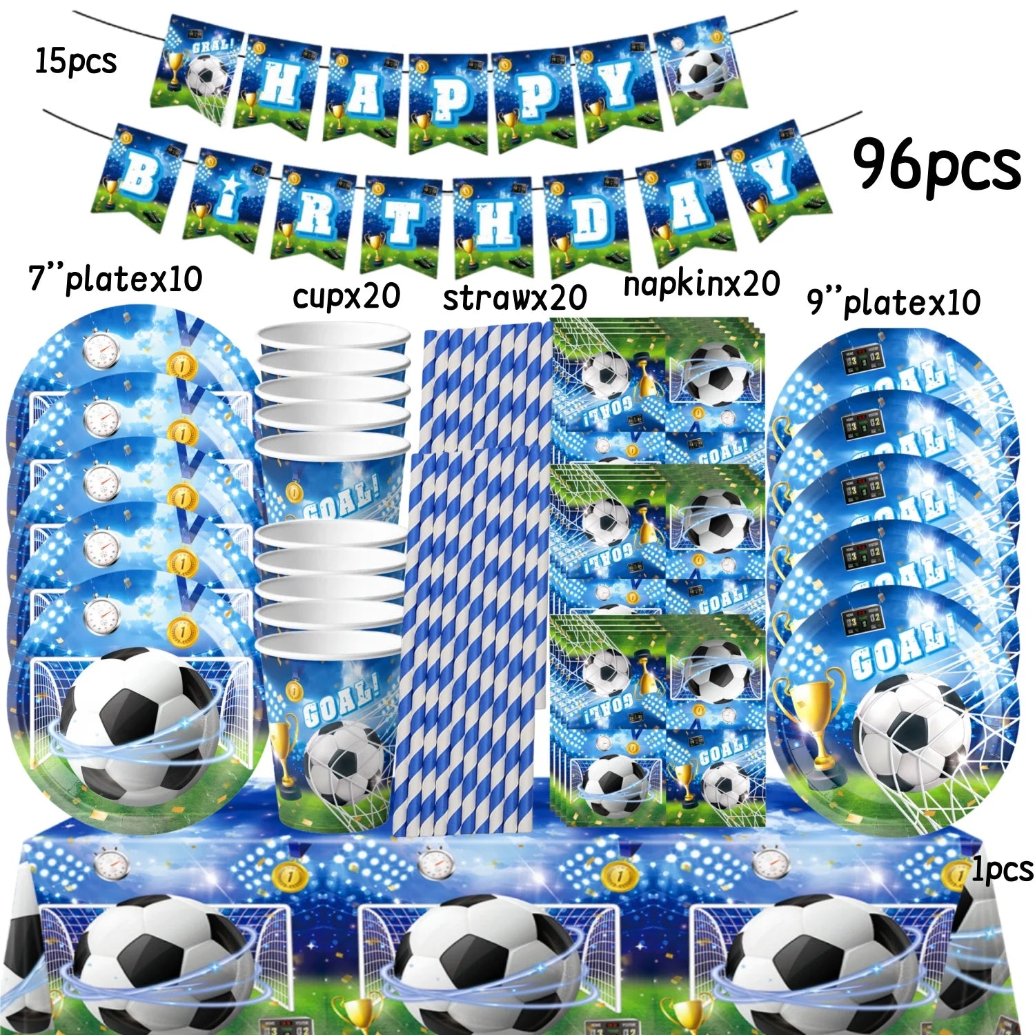 Football Party Stuff Soccer Party Tableware Tablecloth Napkin Cup Plate Soccer Party Backdrop Baby Shower Football Party Favors - Big Tim's Magic Emporium