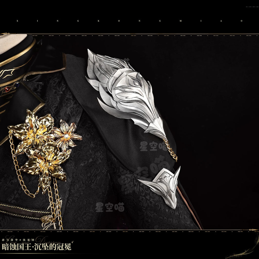 Love and Deepspace Xavier Rafayel Zayne Sylus Cosplay Costume The Dark Eclipse King Cloak Coat Prop Armor Crown Halloween Suit - Big Tim's Magic Emporium