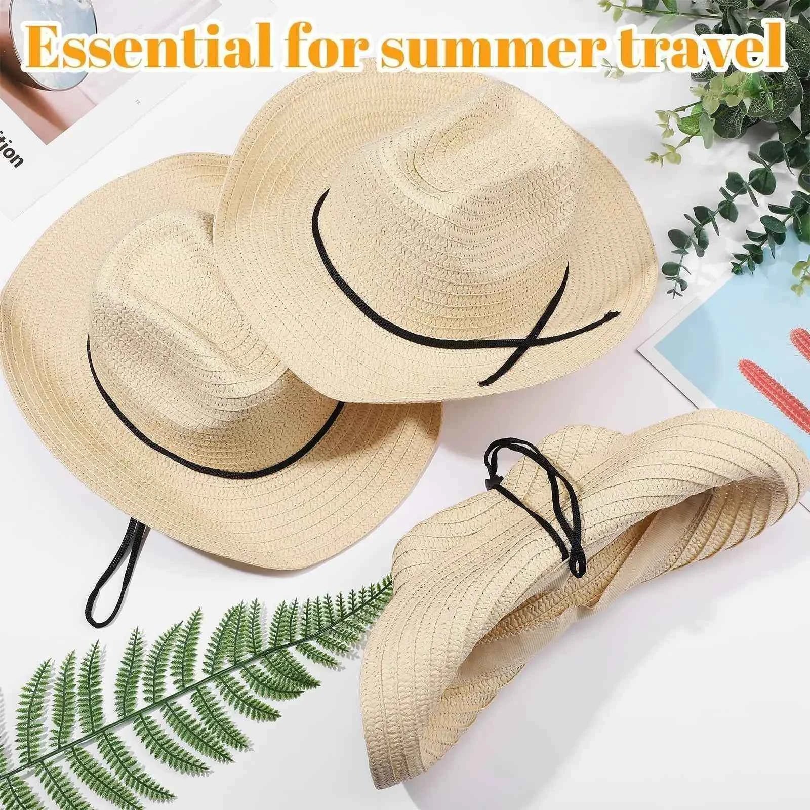 4-50Pcs Straw Cowboy Hats for Party Bulk Sombrero Hats Western Hats for Women and Men Wedding/Beach/Havana Party Favor Supplies