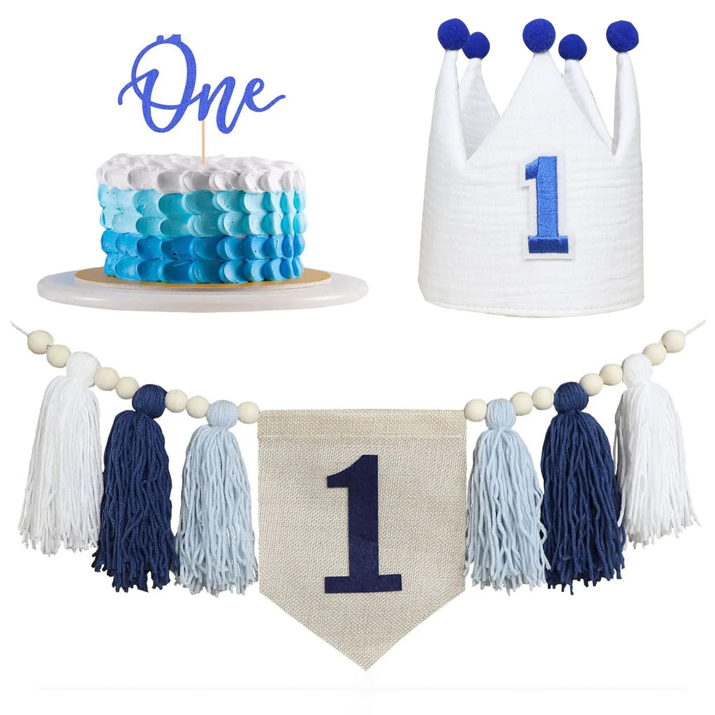 Baby Boy Girls First 1st Birthday Party Decorations Backdrop Wall Hangings Decorative for Kids Bedroom Nursery Wall Decor