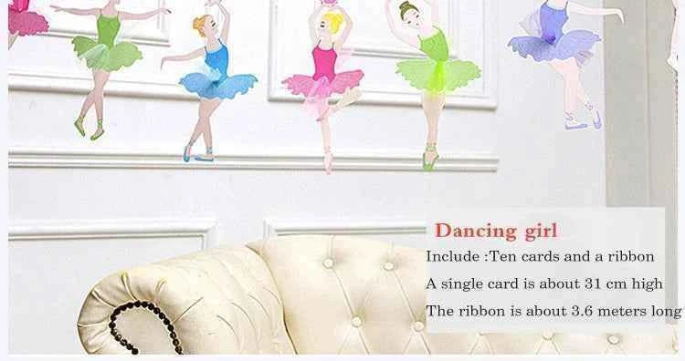 1Set Ballet Girl Dancing Bunting Banner Ballerina Paper Flag Wedding Hanging Streamer DIY Supplies Party Favors Birthday Decor