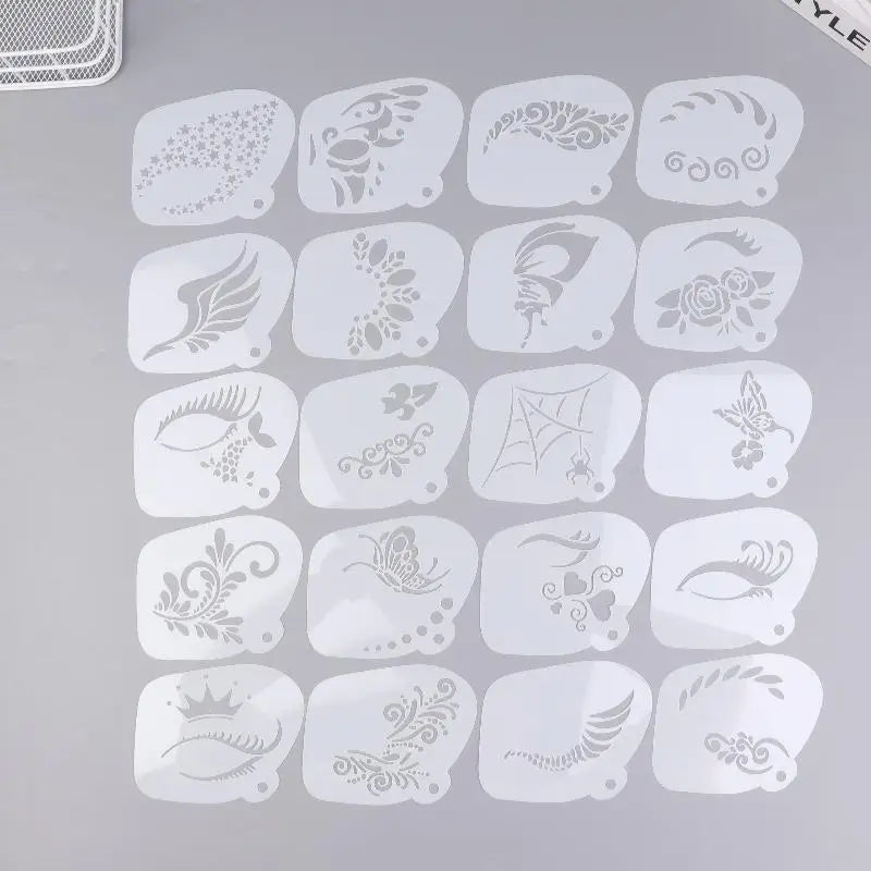 Face Paint Stencils Professional Body Art Paint Stencils Reusable For Adults Kids Easily Use Templates For Parties Makeup Tools