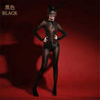 Oil Glossy High-Stretch Sheer Full-Length Bodysuit Thong Catsuit Jumpsuit