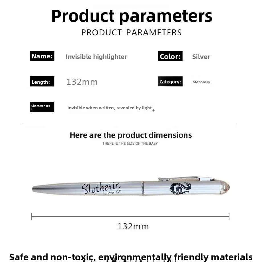 Harry Potter Magic Invisible Pen Creative Internet Celebrity Confession Artifact Writing Colorless UV Diary Pen Slytherin