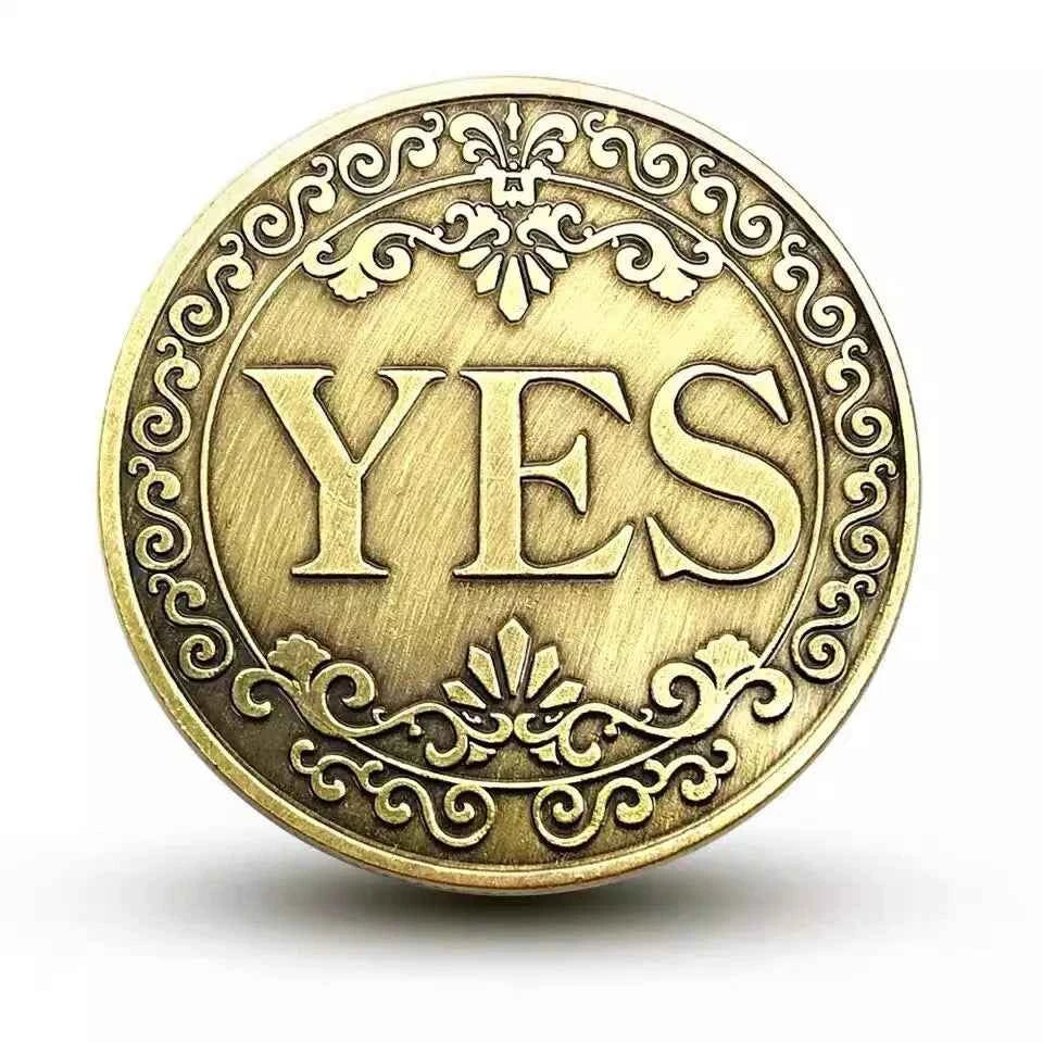 YES NO Decision Coins Magic Coin Collections Good Luck Vintage Antique Bronze Wish Lucky Coin US Coins Commemorative Gold Coins