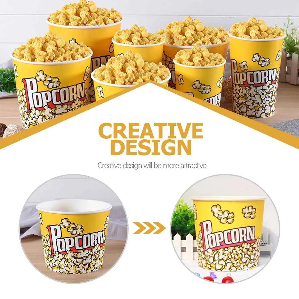10pcs Popcorn Bucket Snack Cup Party Favor Container Movie Night Treat Box Plastic Dinnerware Set Candy Holder Kids Supplies