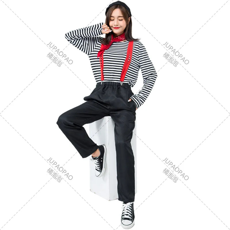 Mime Actors, Couples, Clown Costumes, Men and Women's Game Costumes, Japanese Halloween Comical Performance Costumes, JUPAOPAO - Big Tim's Magic Emporium