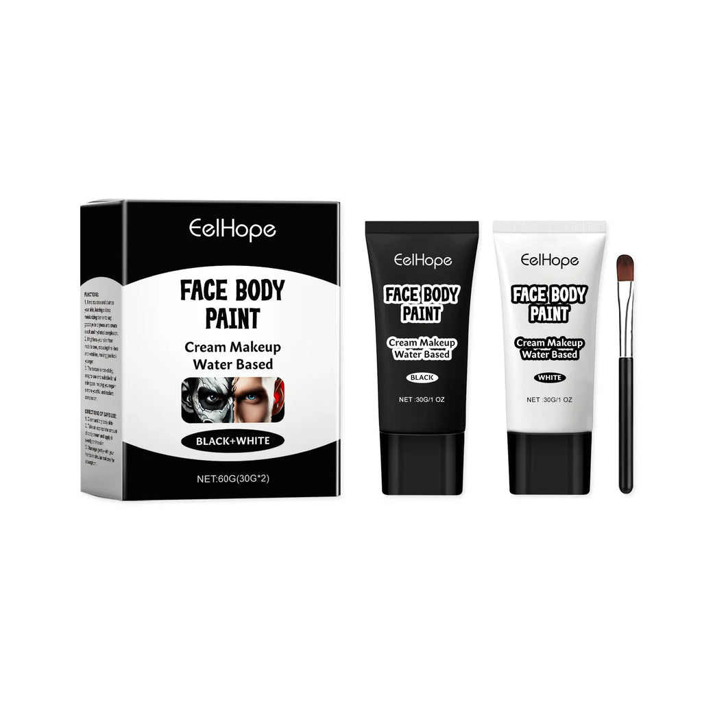 Halloween Black and White Foundation Paint Cream Concealer Easily Cover Skin Tone Clown Makeup Effect Cosplay Lasting Cosmetics - Big Tim's Magic Emporium