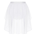 Womens Modern Lyrical Dance Skirt Performance Costume Sparkly Rhinestone Irregular Chiffon Hem Built-in Briefs Skirt Dancewear