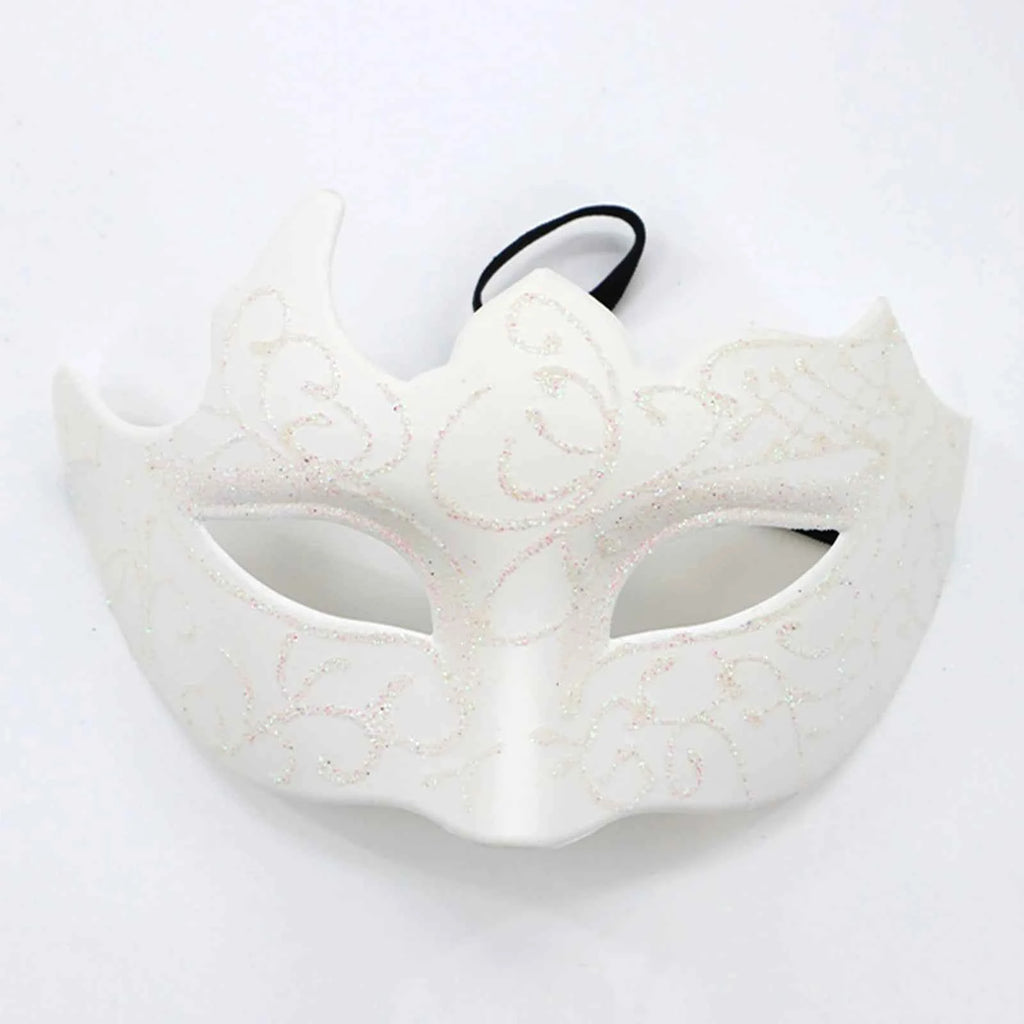 Half-Face Painted Men's Mask Painted with Shiny Powder Venice Style for Halloween Costume Supplies
