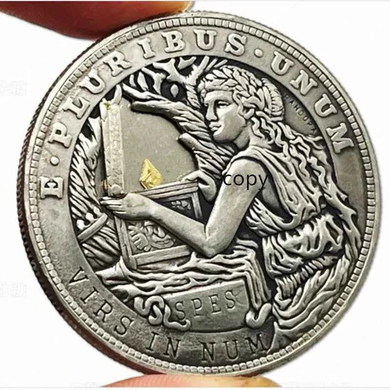 Mechanism Movable Coin Hobo Nickel Pandora`s Box Morgan Dollar Roman Booteen Amazing Art Creative Gift