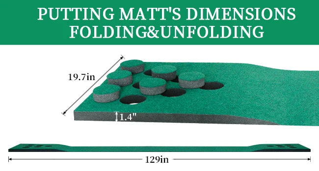 Golf Pong Putting Game Set with Front Border for Indoor & Outdoor,Training Aid for Backyard, Party, Office