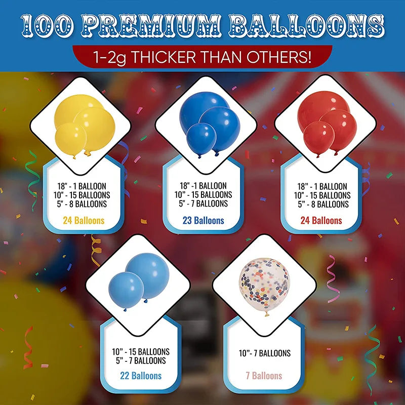 Birthday balloon chain set Clown Circus party Children baby birthday background theme party decoration decoration balloon set