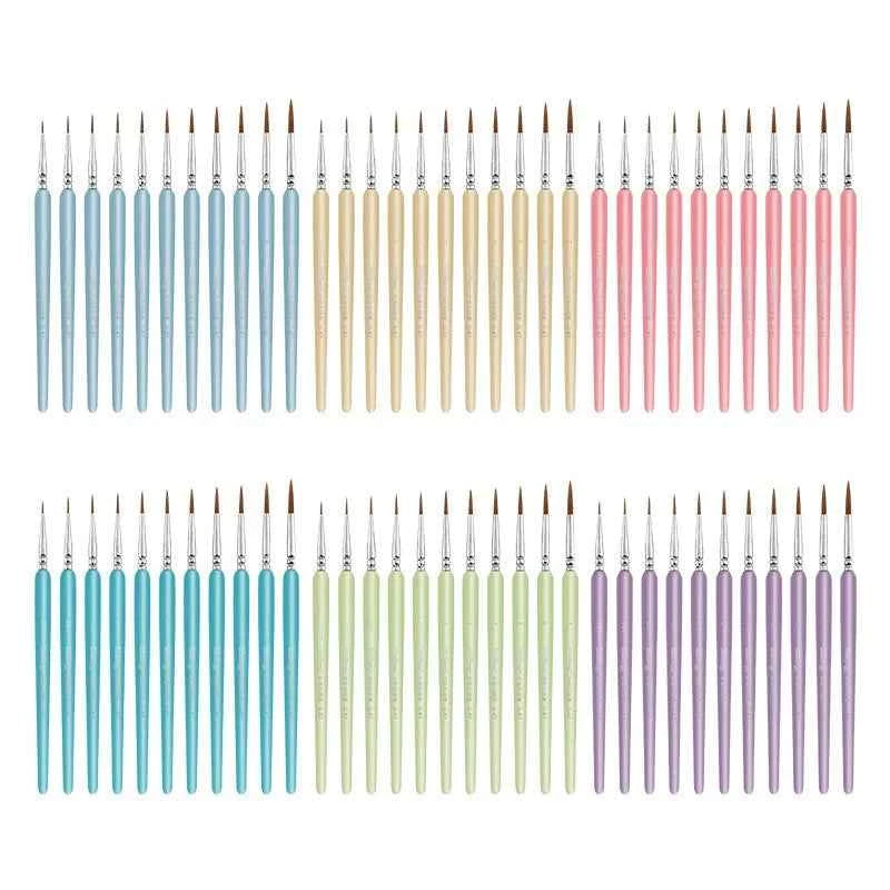11 PCS Detail Paint Brush Set Miniature Fine Tip Paint Brush for Acrylic Painting, Watercolor, Face, Crafts, Line Drawing Artist